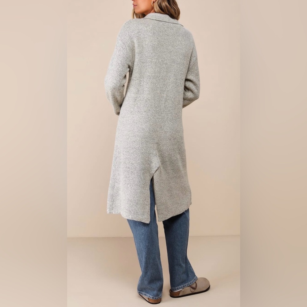 Lulus Cuddle Club Beige Marled Long Sleeve Coatigan - Picture 12 of 14